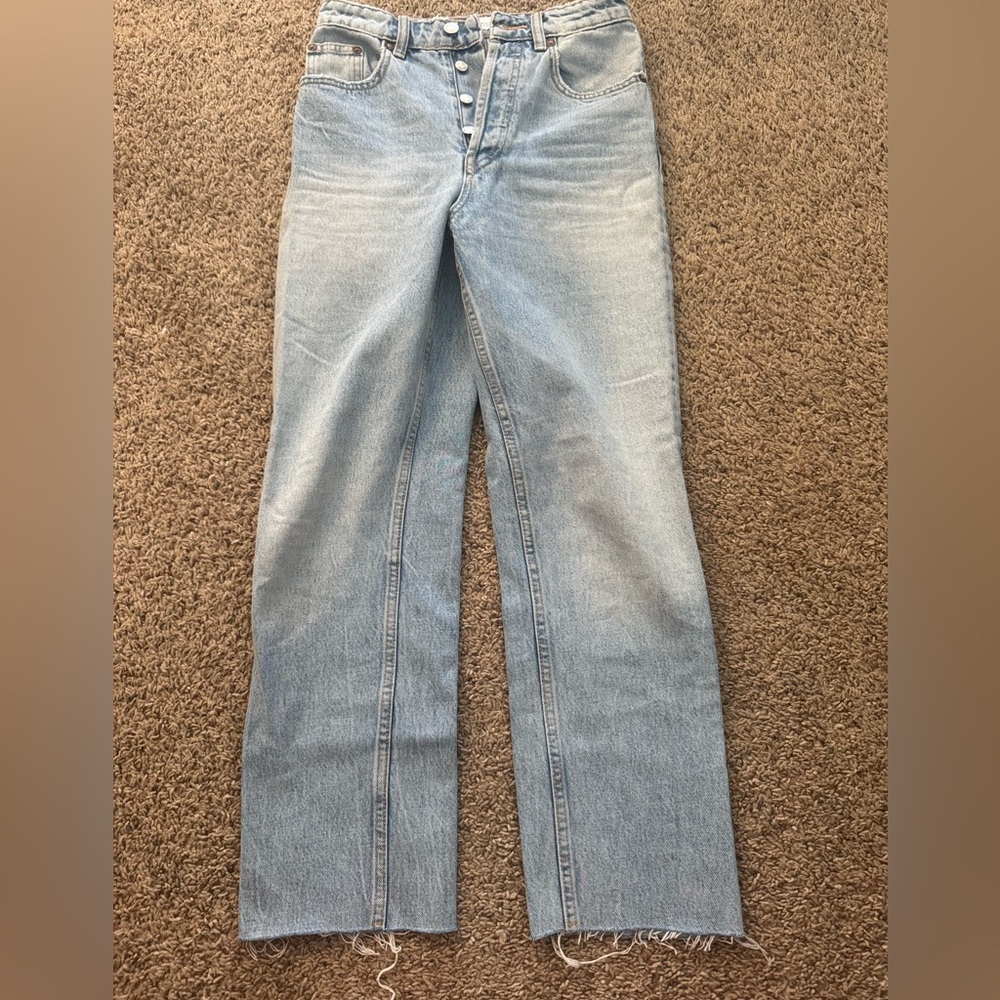 Zara Light Blue Straight Leg Jeans